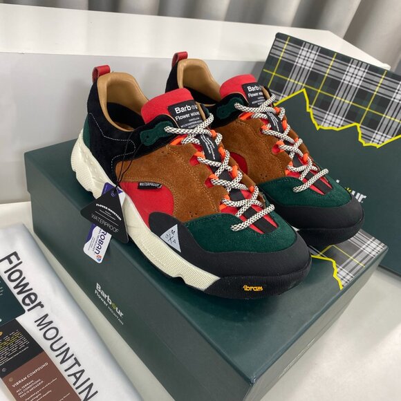 FlowerMOUNTAIN NANGA Collaboration Sneaker Red&Black&Green&Brown Men - Picture 2 of 9